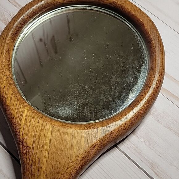 Vintage Wood Hand Mirror - Picture 4 of 4